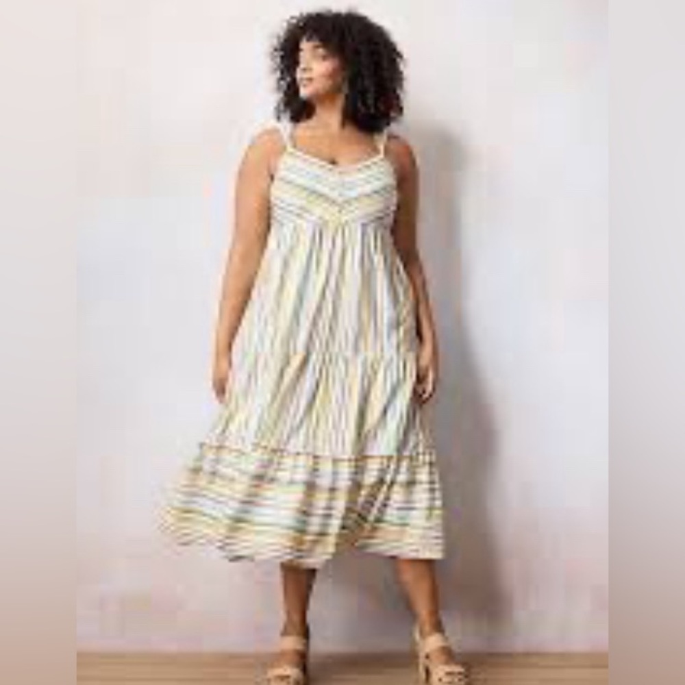 LC Lauren Conrad Voile Button-Front Tank Top Maxi Dress with pockets,petite med.